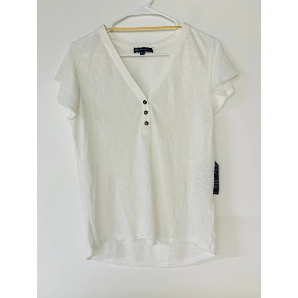 Democracy White Button T-shirt